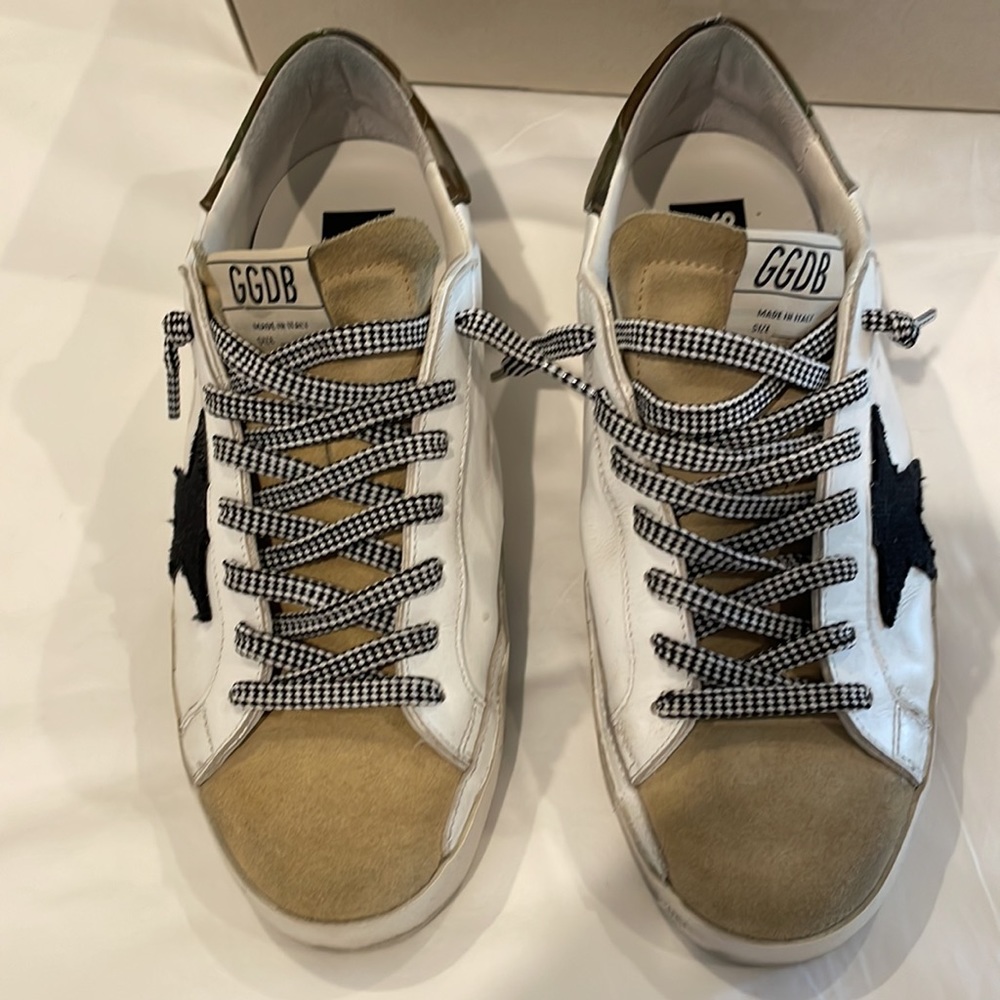 Golden Goode Men EU43 Super Star Classic with List White/Cappuccino/Black/Camo - Picture 4 of 12